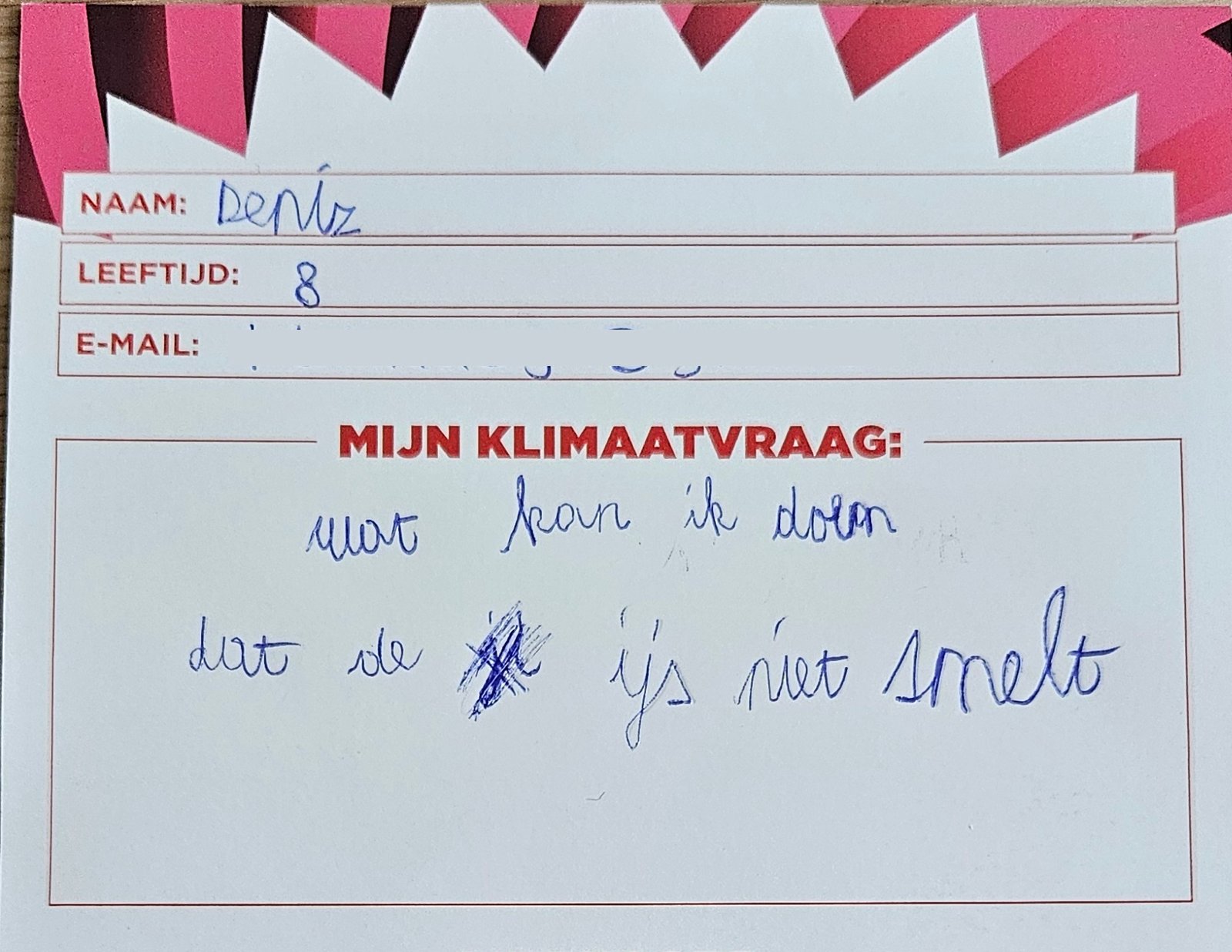 Klimaatvraag van Deniz (8): >Wat kan ik doen dat het ijs niet smelt?